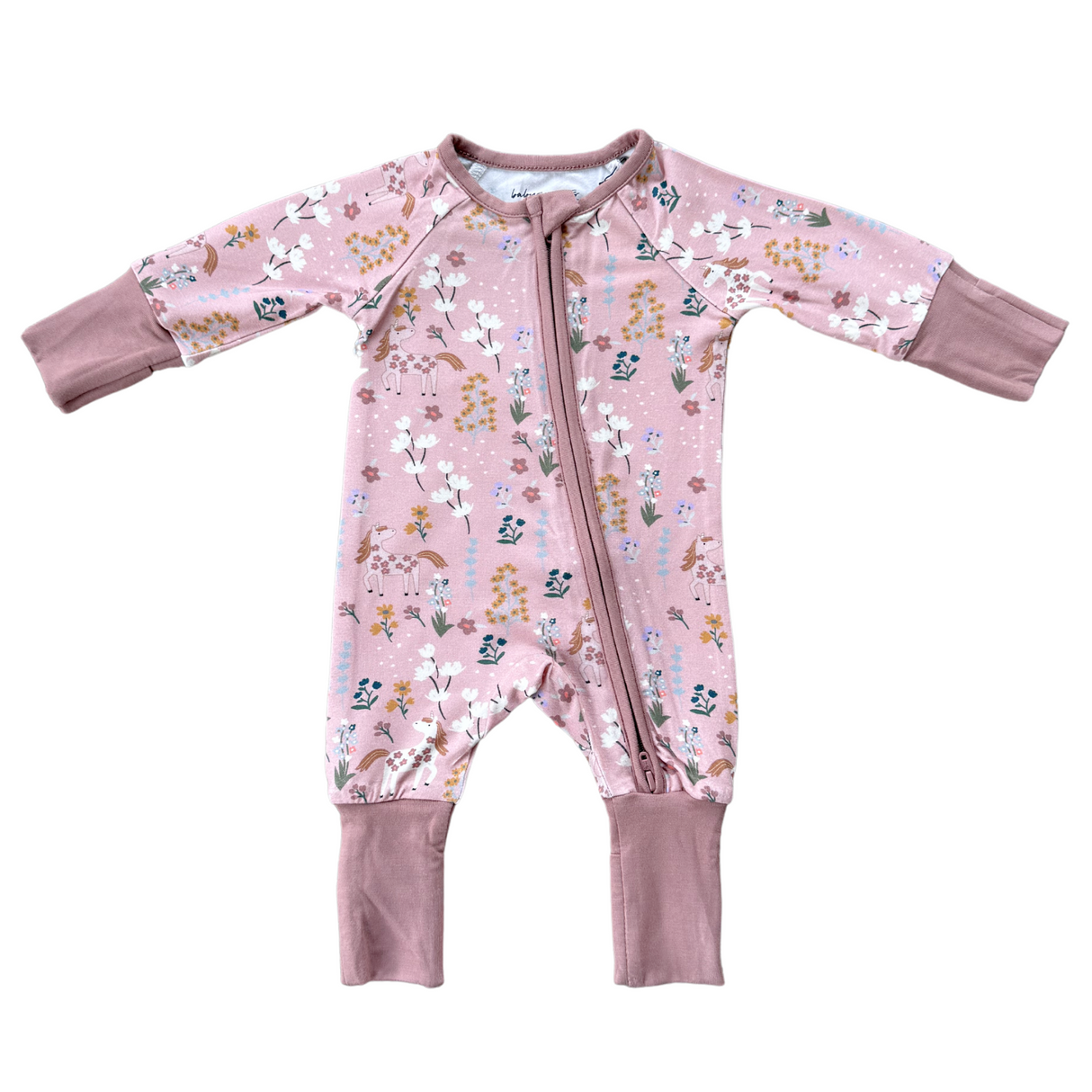 Long Sleeve Zip Romper - HoneyBug