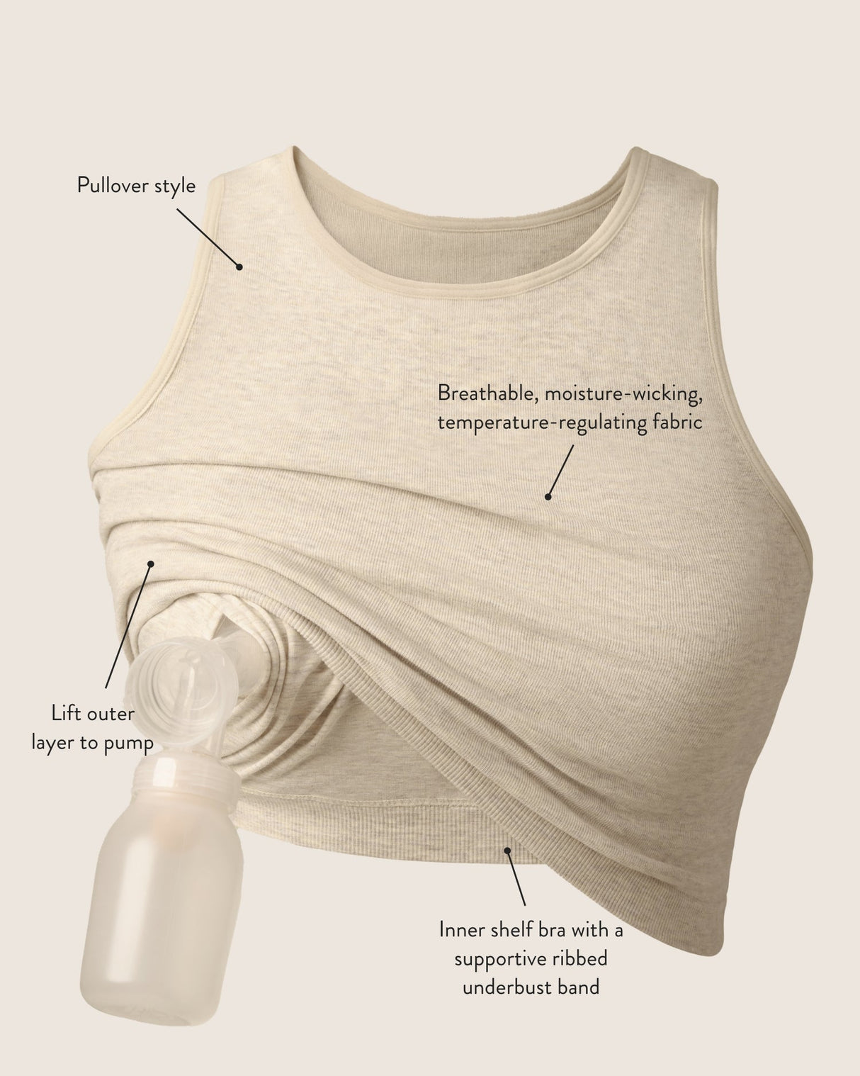 Sublime® Bamboo Hands-Free Pumping Longline Bra Top | French Blue - HoneyBug