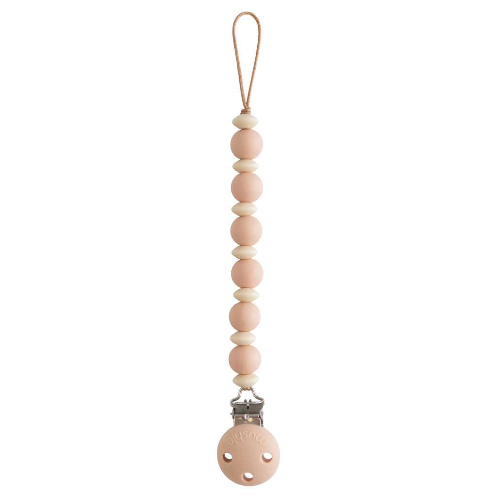 Silicone Pacifier Clip | Luna - Blush - HoneyBug