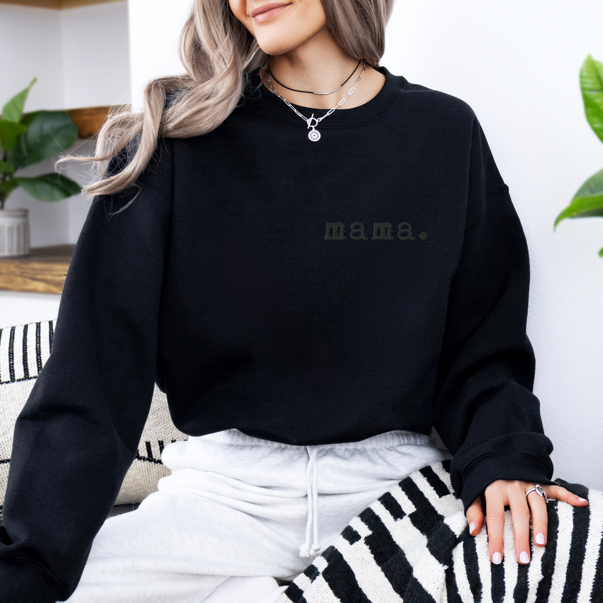 Mama. Embroidered | Premium Adult Sweatshirt - HoneyBug