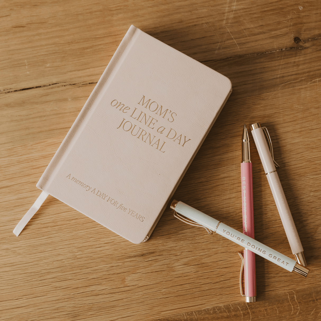 Mom's One Line A Day Leather Journal - HoneyBug