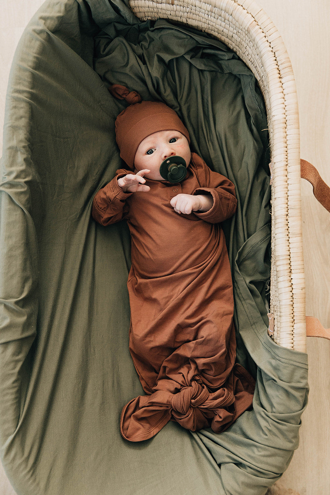 Rust Bamboo Knot Gown - HoneyBug