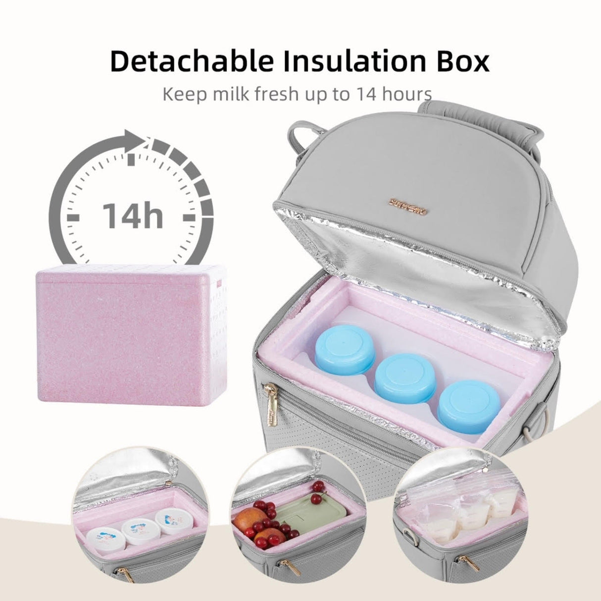Breastmilk Cooler Bag with Detachable Insulation Box Set