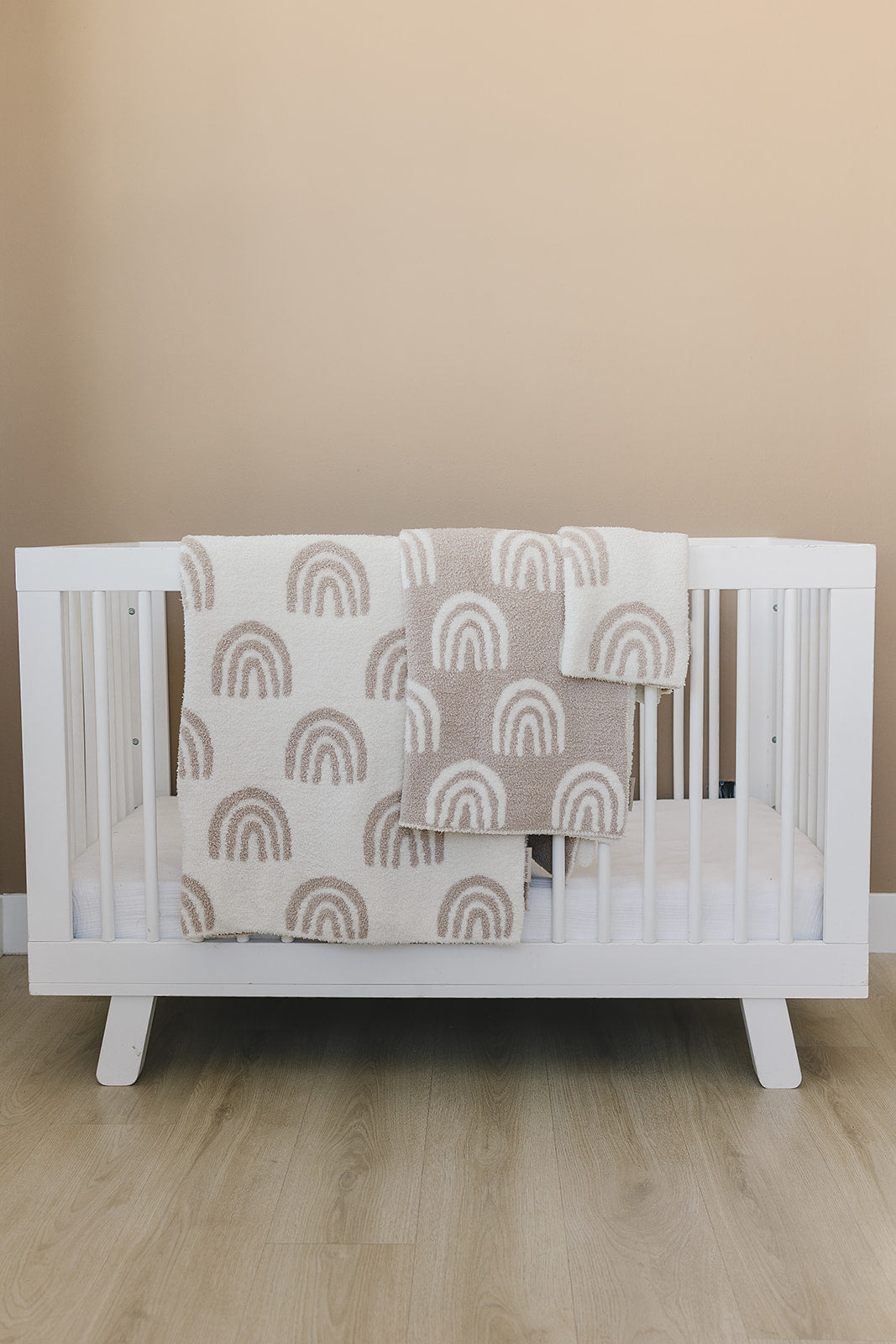 Taupe Rainbow Plush Blanket - HoneyBug