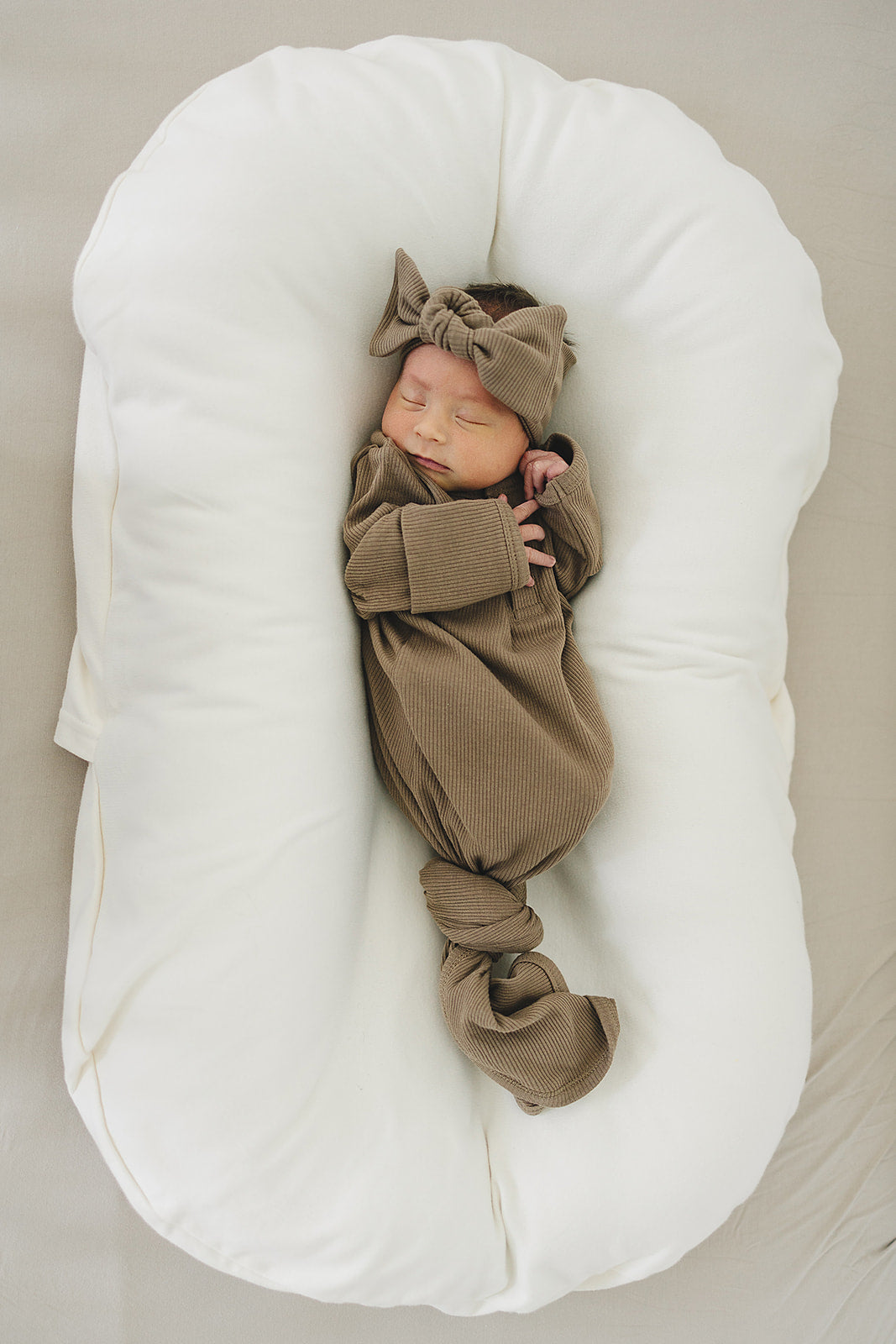 Cocoa Organic Cotton Ribbed Head Wrap - HoneyBug