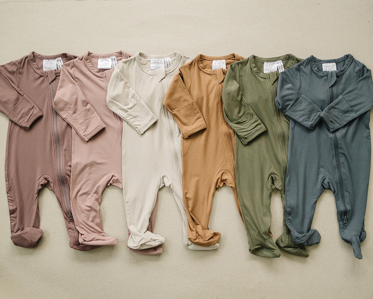 Plum Bamboo Footed Zipper - HoneyBug