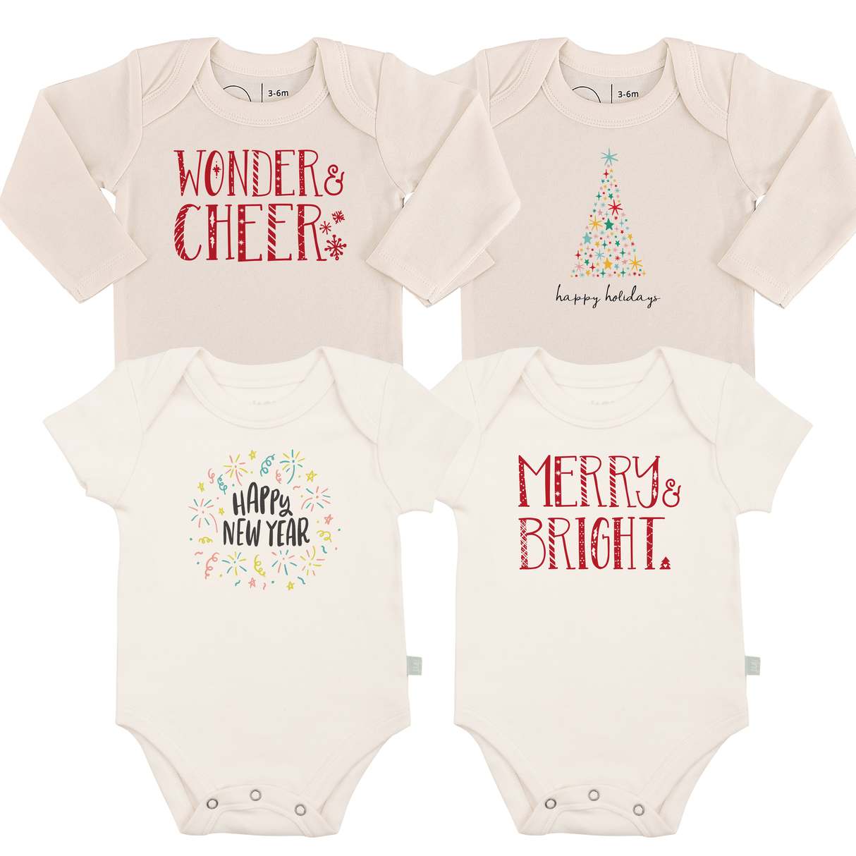 graphic bodysuit set | holiday season 4 pack - HoneyBug