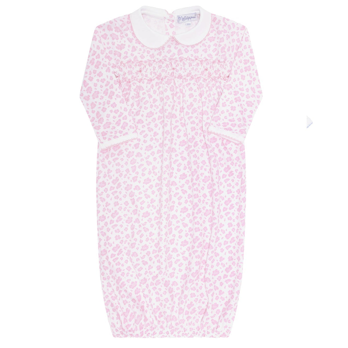 Pink Cheetah Print Smocked Gown