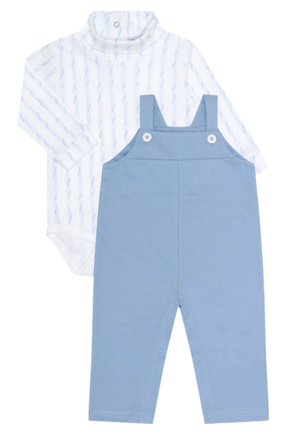Blue Twirl Overall Set - HoneyBug