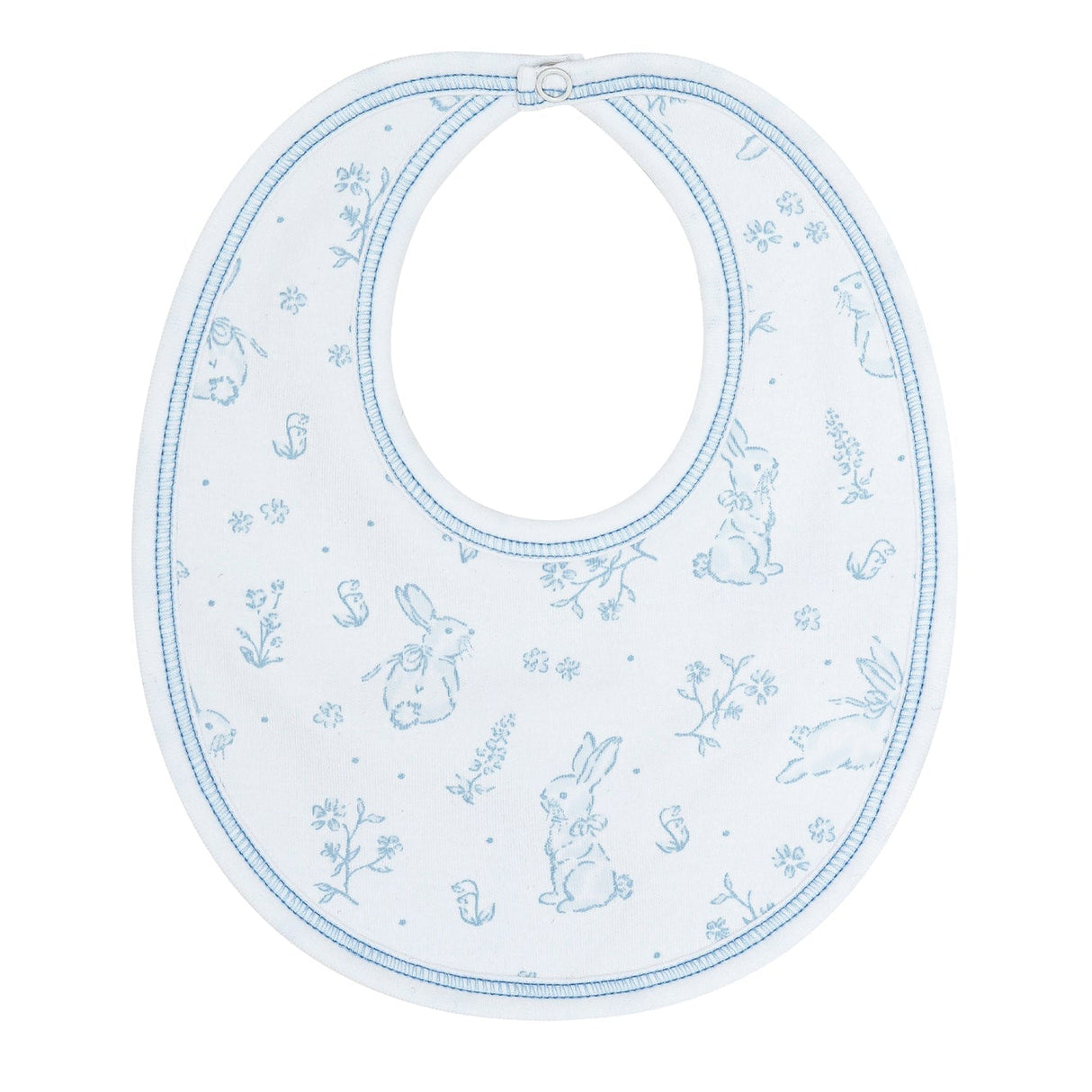 Blue Bunny Toile Bib