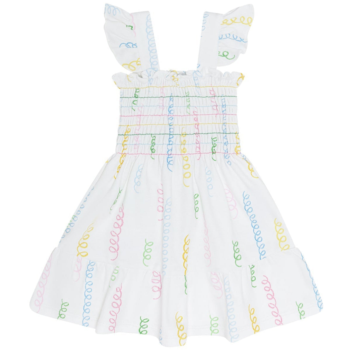 Spirals Print Gathered Dress - HoneyBug