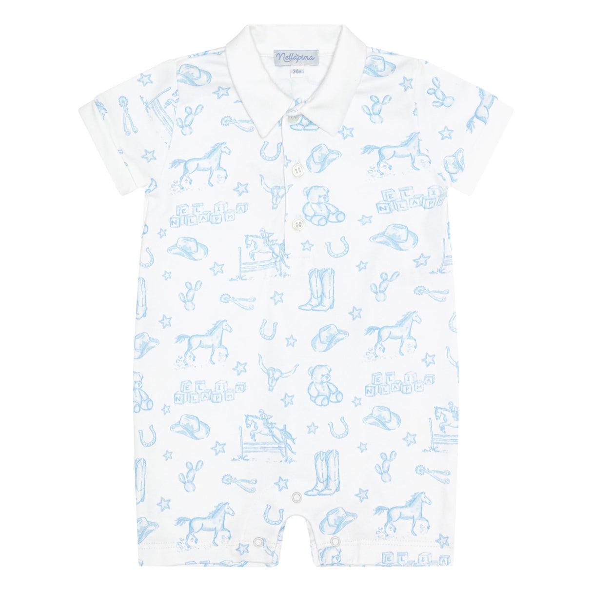 Blue Lone Star Toile Romper