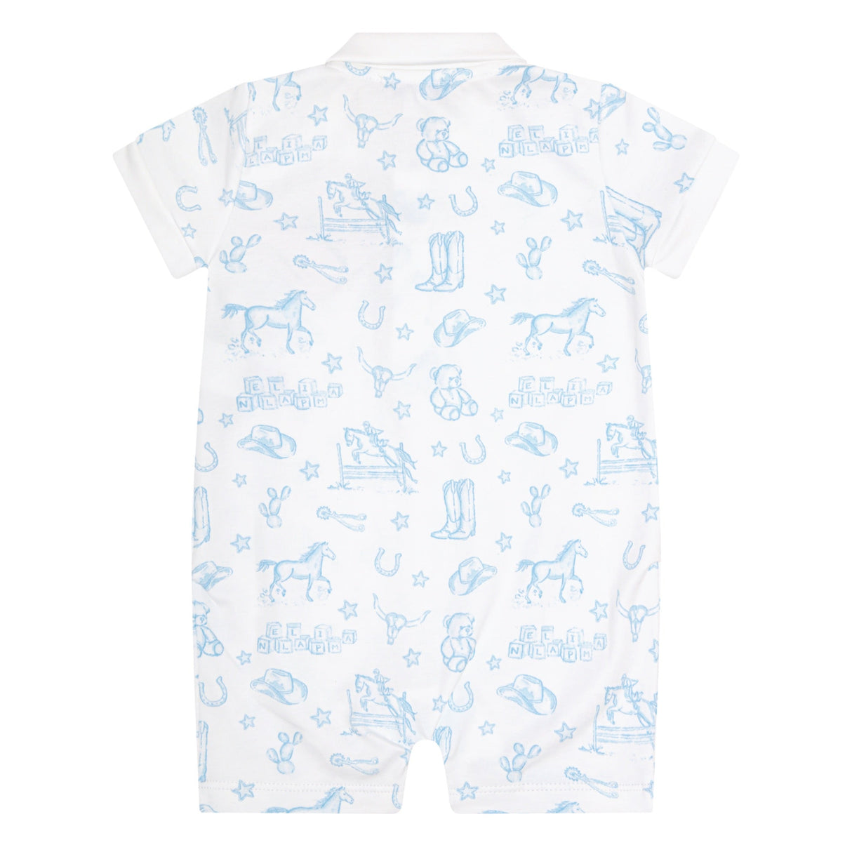 Blue Lone Star Toile Romper