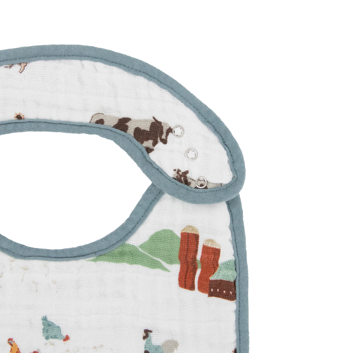 Cotton Muslin Classic Bib 3 Pack - Farmyard - HoneyBug