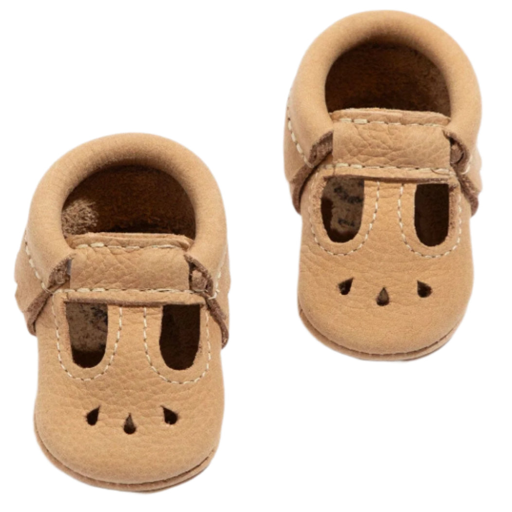 Newborn Weathered Brown Mary Jane Baby Shoe - HoneyBug