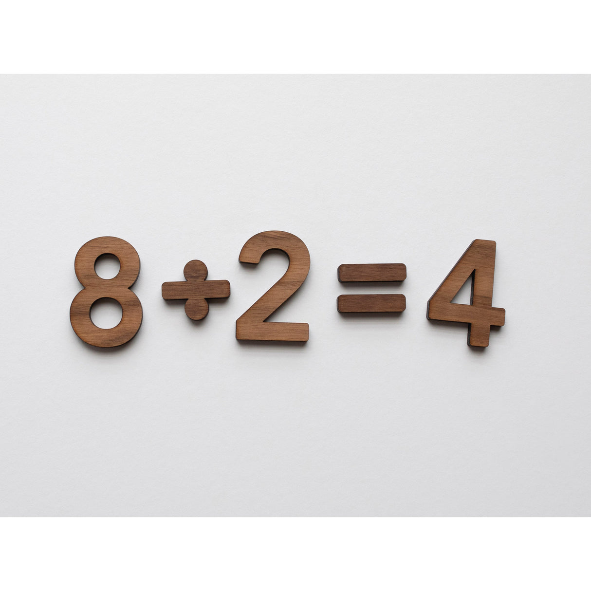 Wooden Number Set • Wood Numerals & Math Symbols in Walnut - HoneyBug