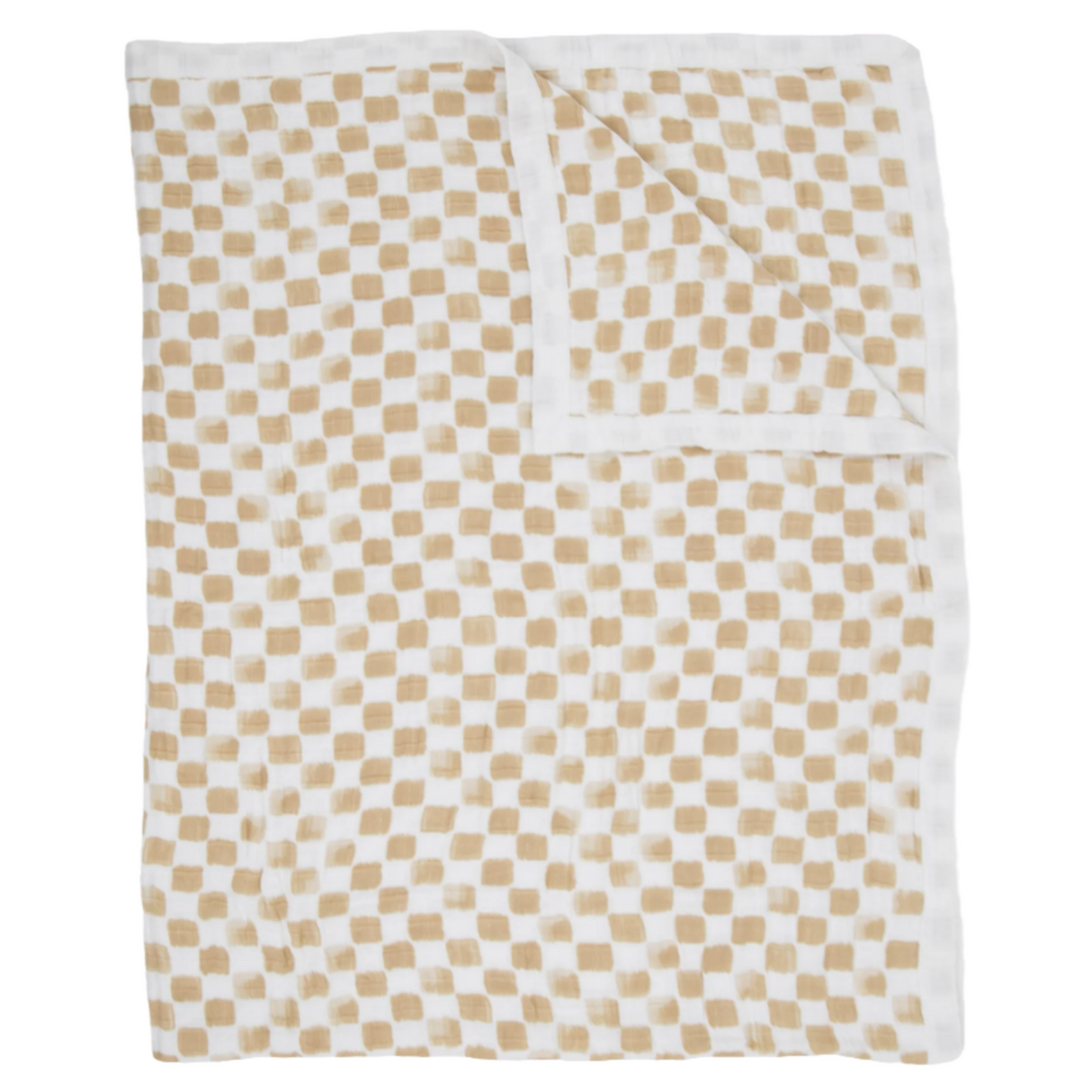 Cotton Muslin Quilted Throw - Adobe Checker - HoneyBug