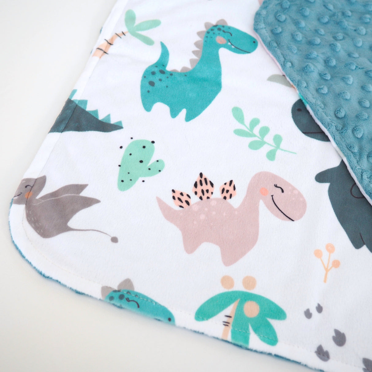 Mini Minky - Blue Dino - HoneyBug