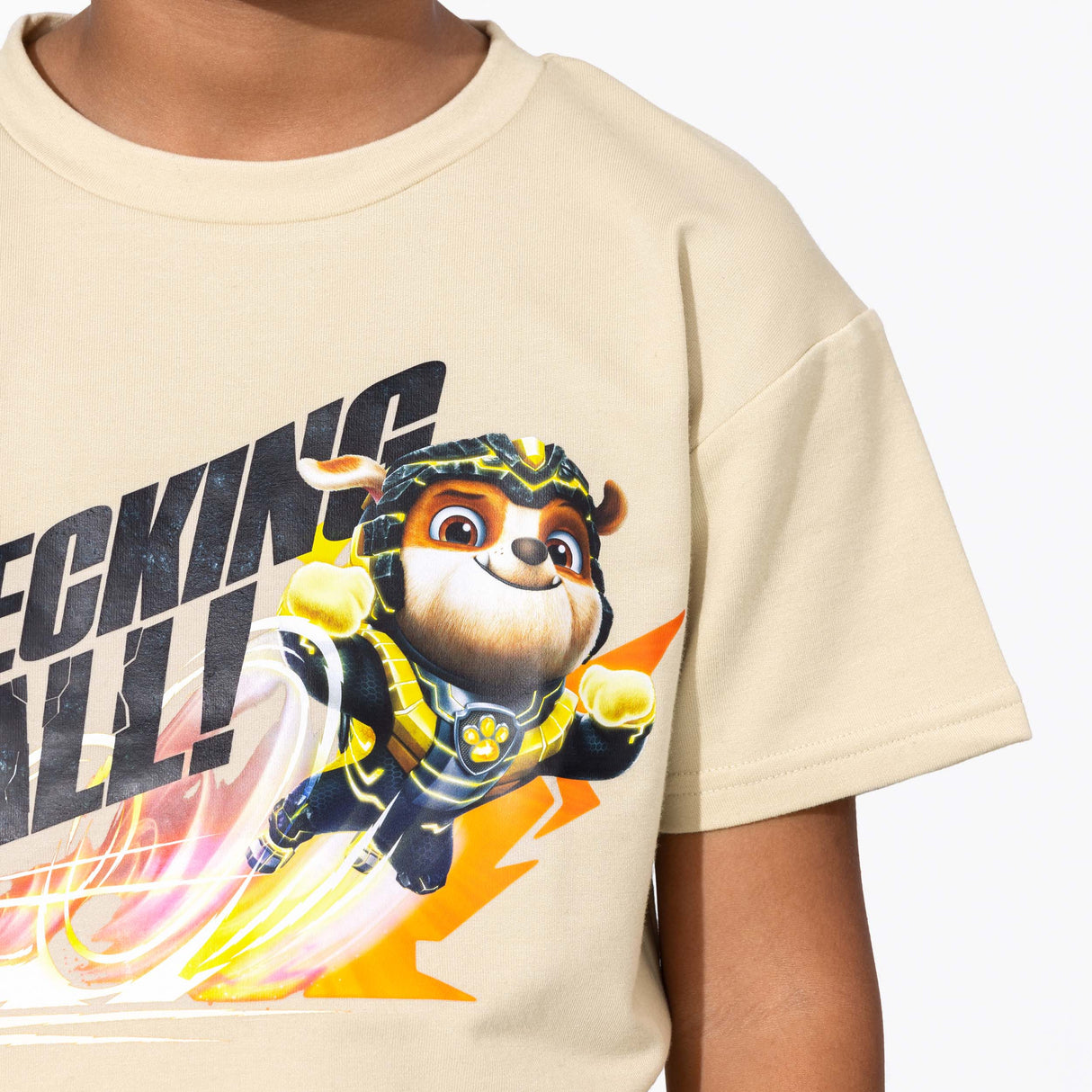 PAW Patrol: The Mighty Movie Oat Bamboo Terry Kids Oversized T-Shirt - HoneyBug