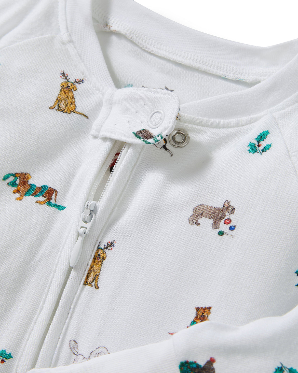 Baby's Pima Peekaboo Romper in Jingle Paws - HoneyBug