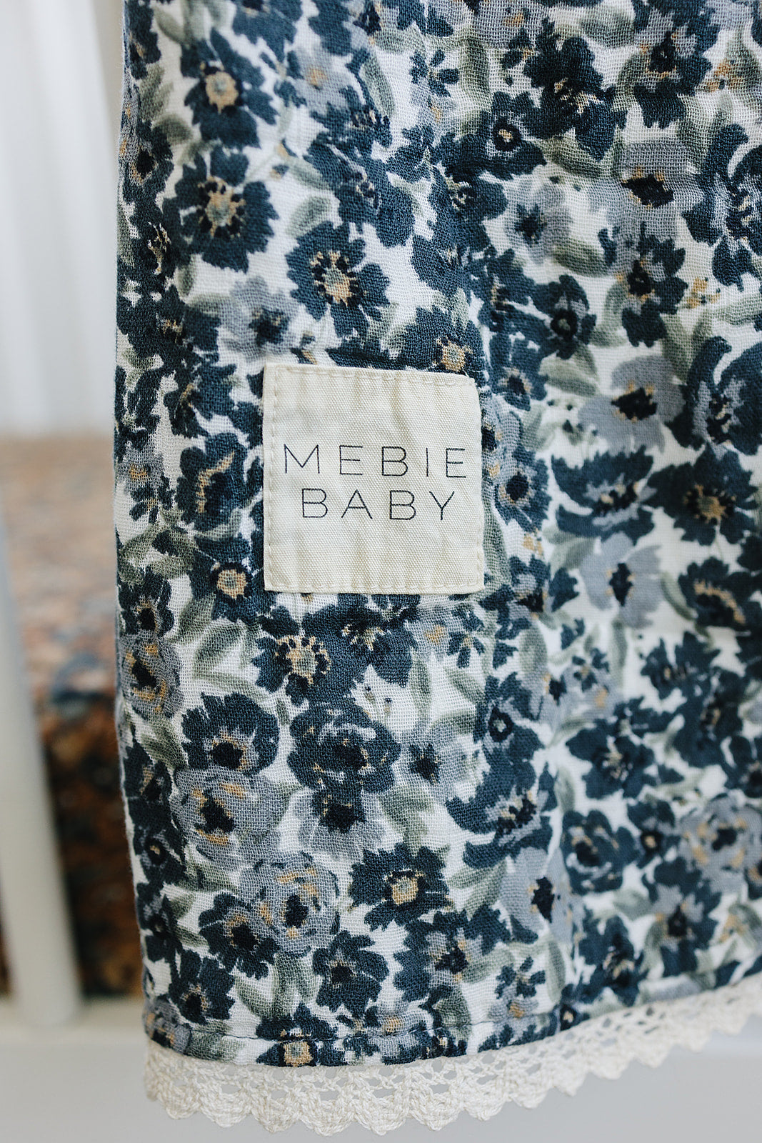 Liberty Floral + Coastal Plaid Lace Muslin Quilt - HoneyBug