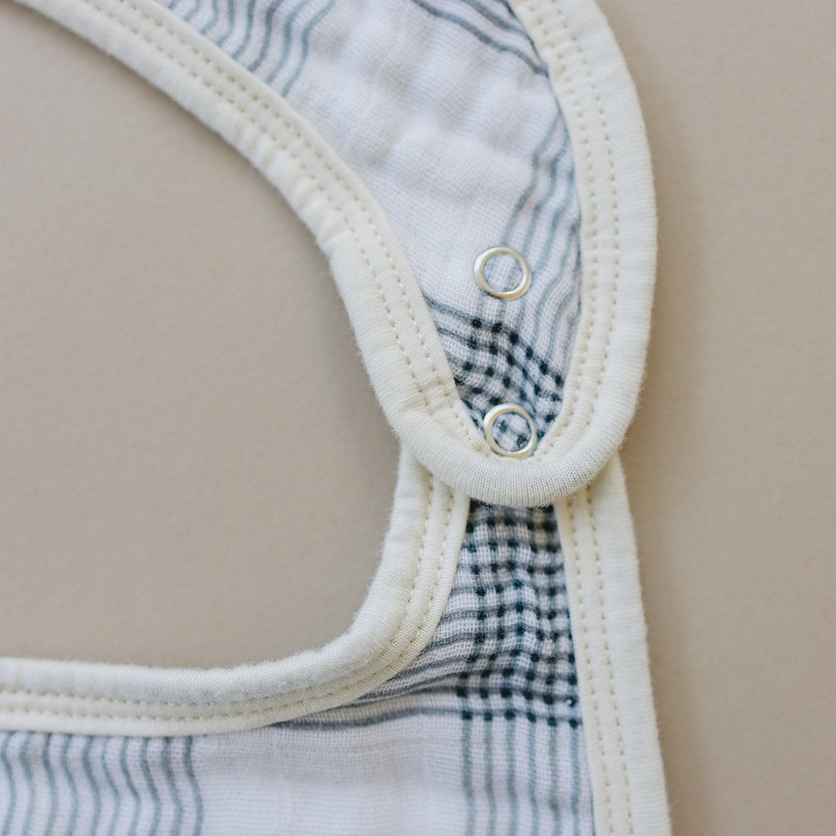 Coastal Plaid Classic Muslin Bib - HoneyBug