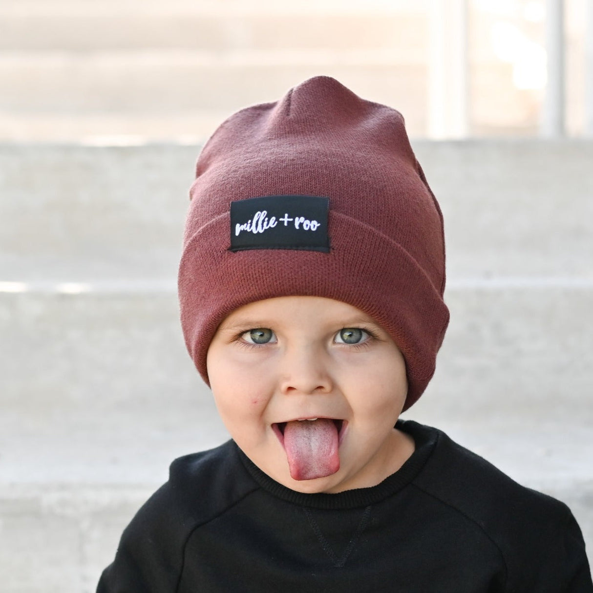 BAMBOO CUFF BEANIE- Oxblood - HoneyBug