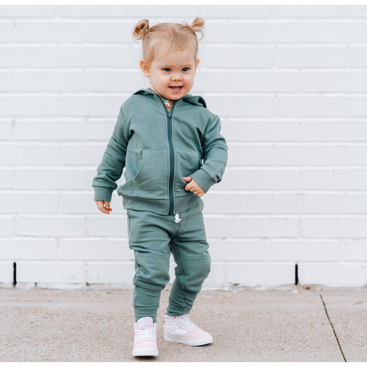 ZIP HOODIE- Slate Bamboo French Terry - HoneyBug