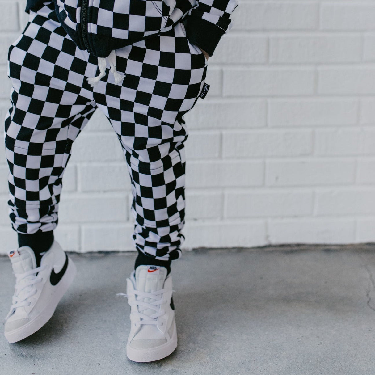 JOGGERS- B+W Check Bamboo French Terry - HoneyBug