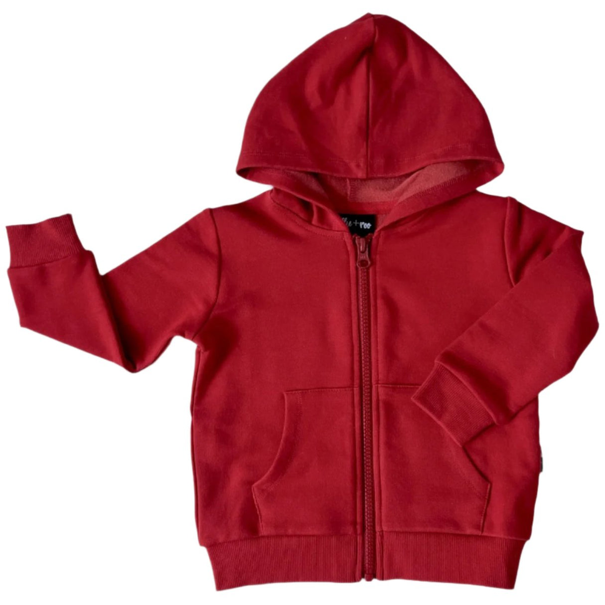 ZIP HOODIE- Red Bamboo French Terry - HoneyBug