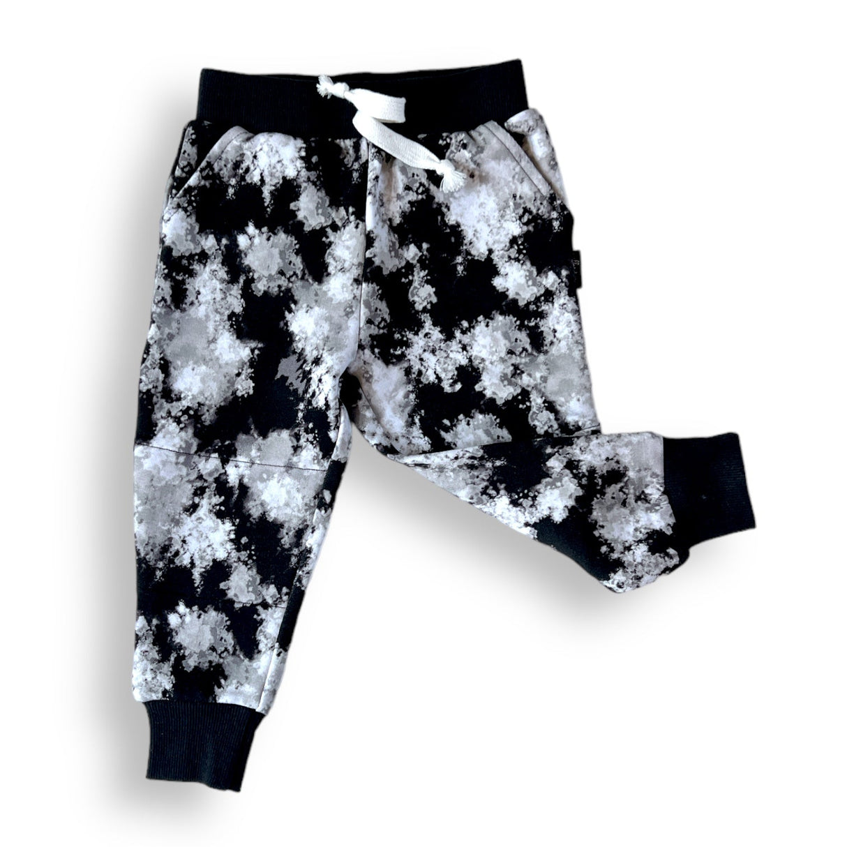 JOGGERS- Black Tie Dye Bamboo French Terry - HoneyBug