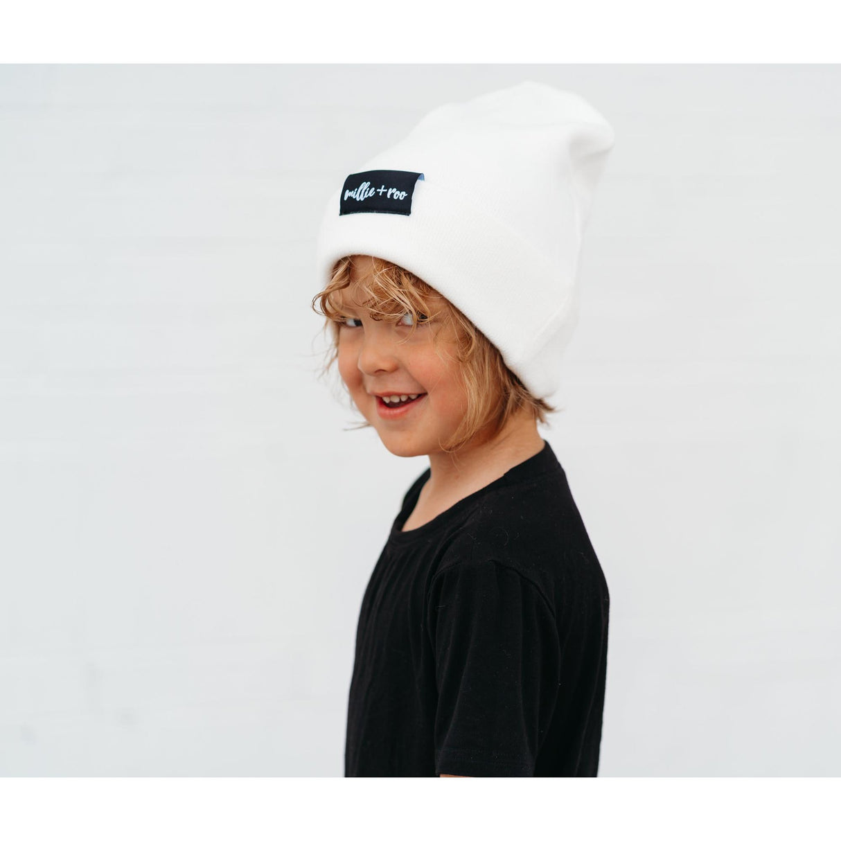 BAMBOO CUFF BEANIE- White - HoneyBug