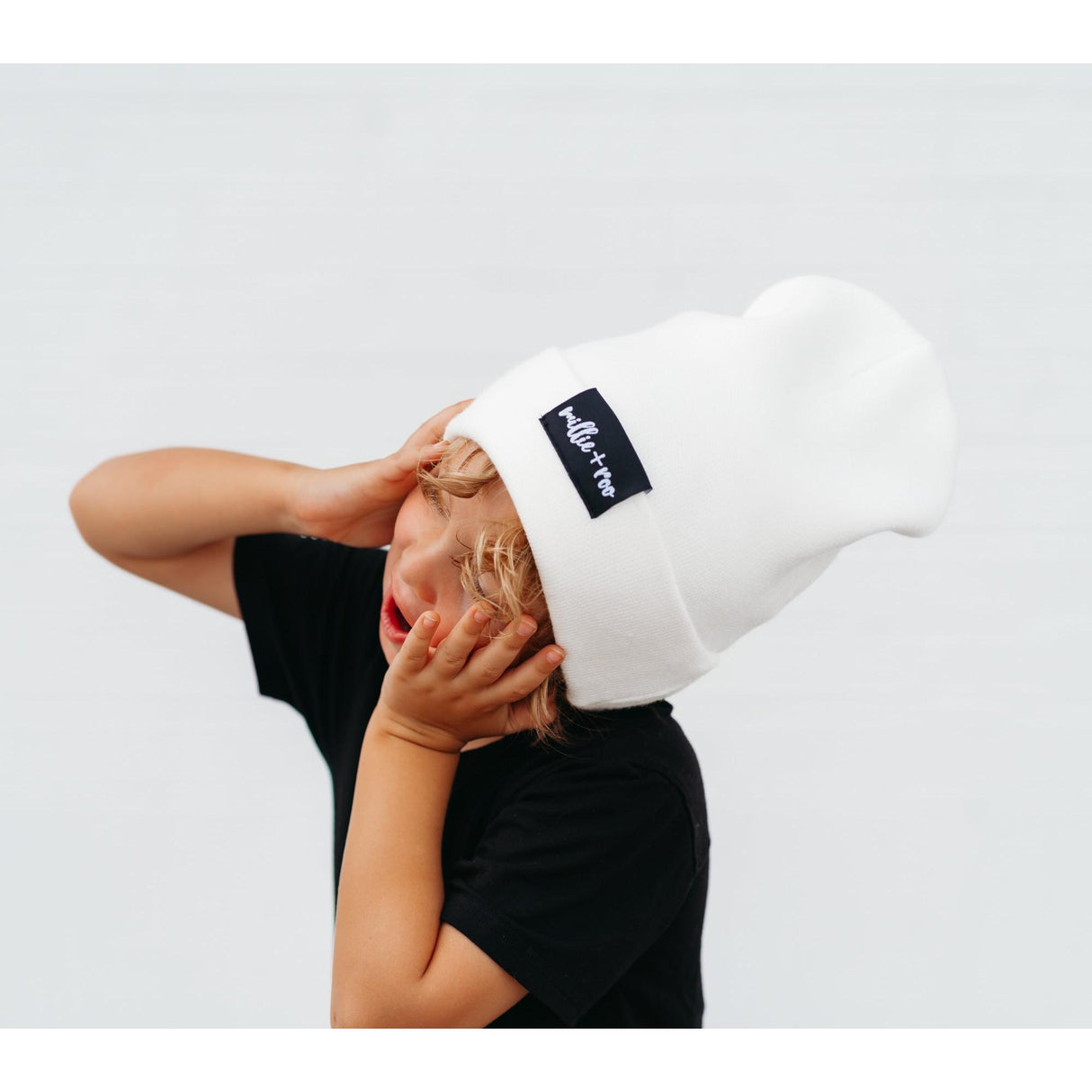 BAMBOO CUFF BEANIE- White - HoneyBug