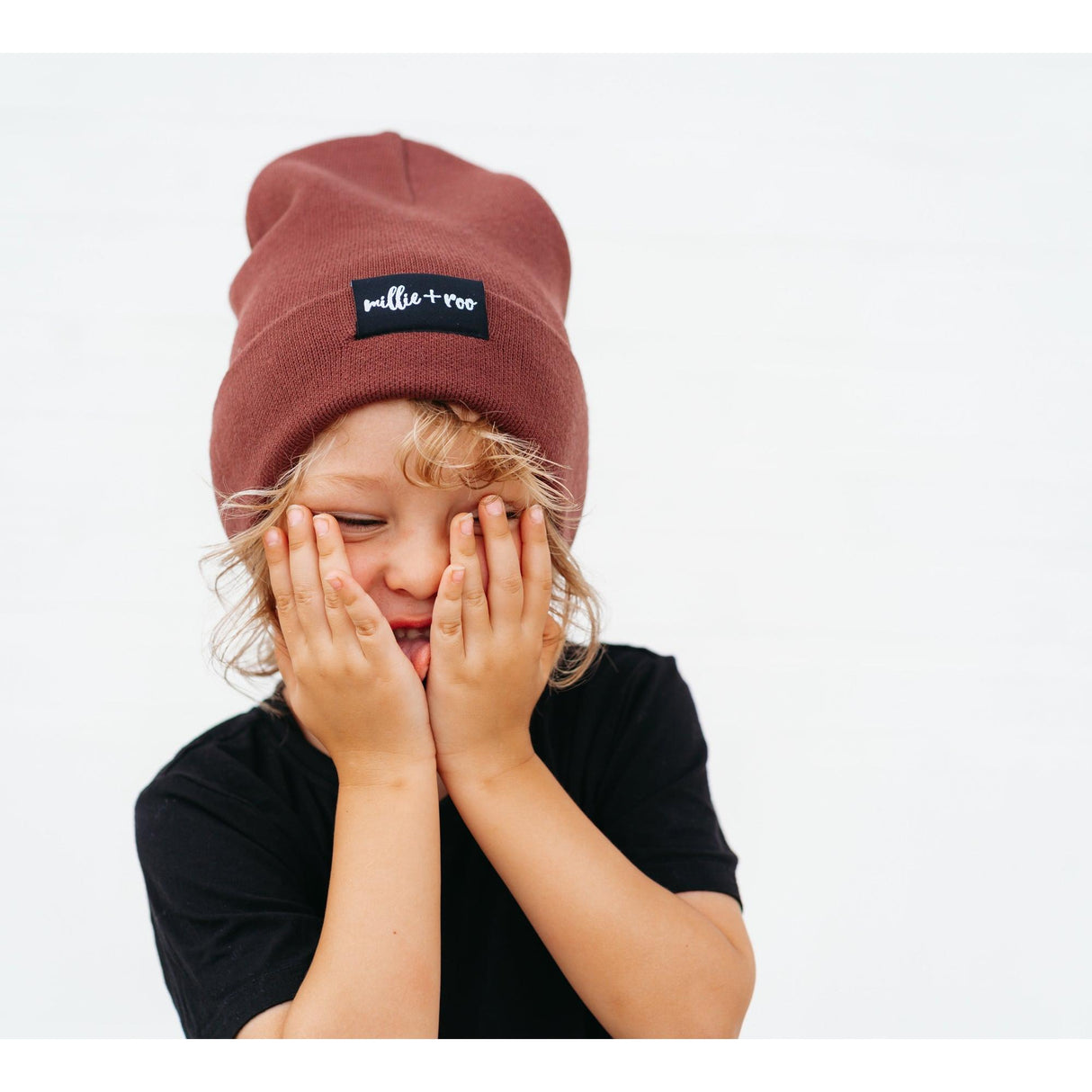 BAMBOO CUFF BEANIE- Oxblood - HoneyBug