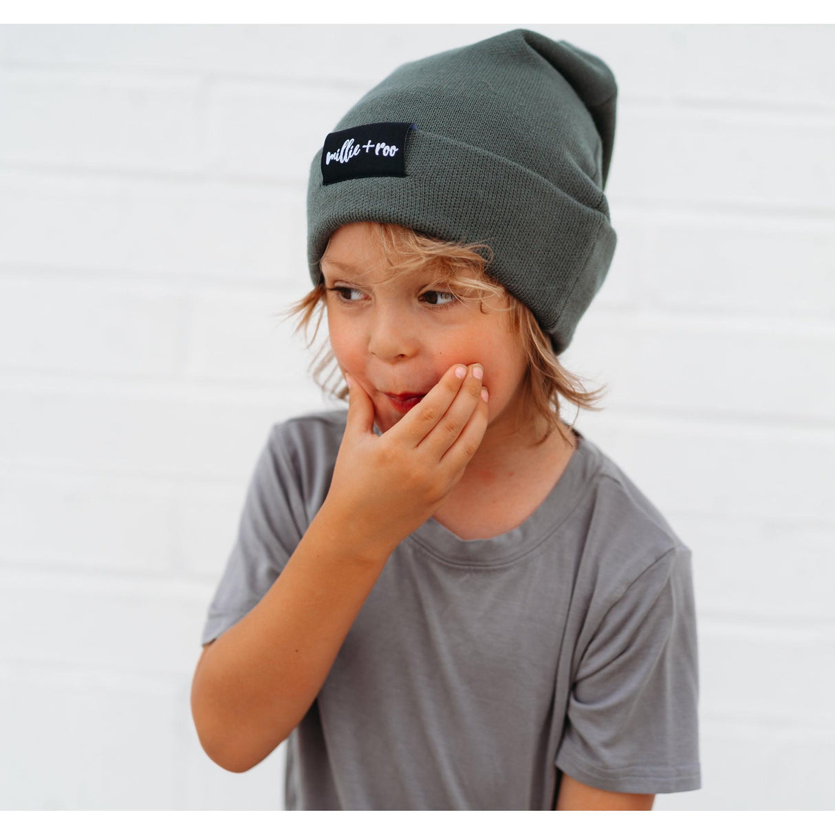BAMBOO CUFF BEANIE- Moss - HoneyBug