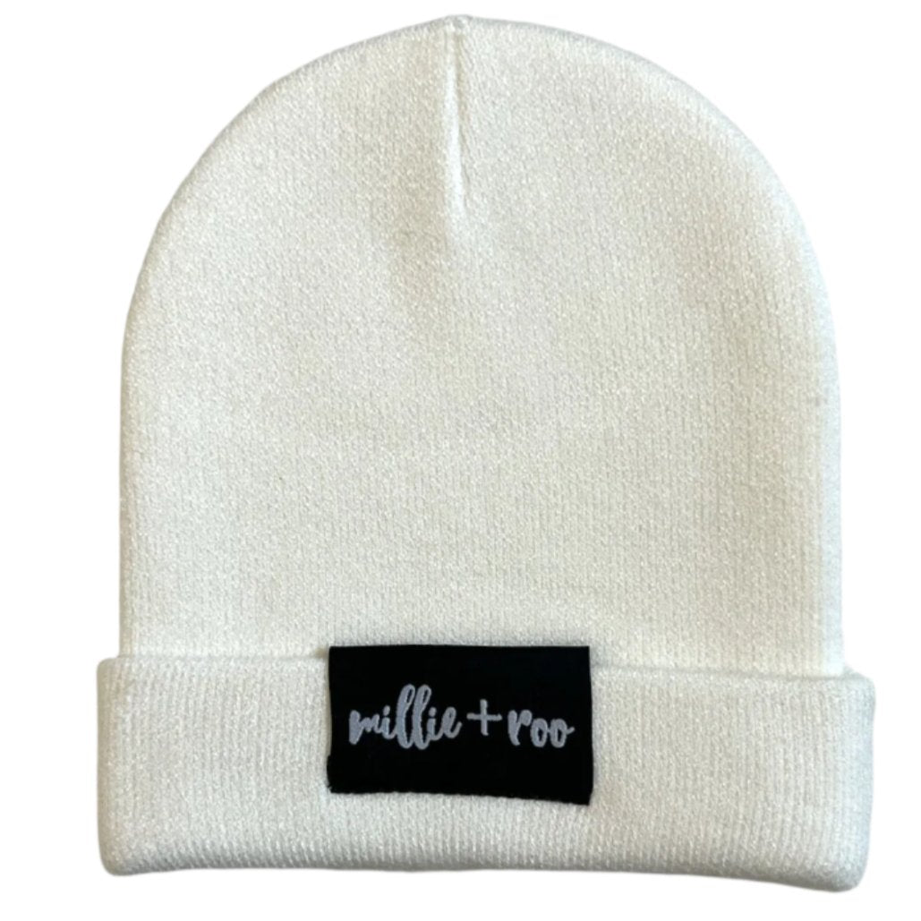 BAMBOO CUFF BEANIE- White - HoneyBug