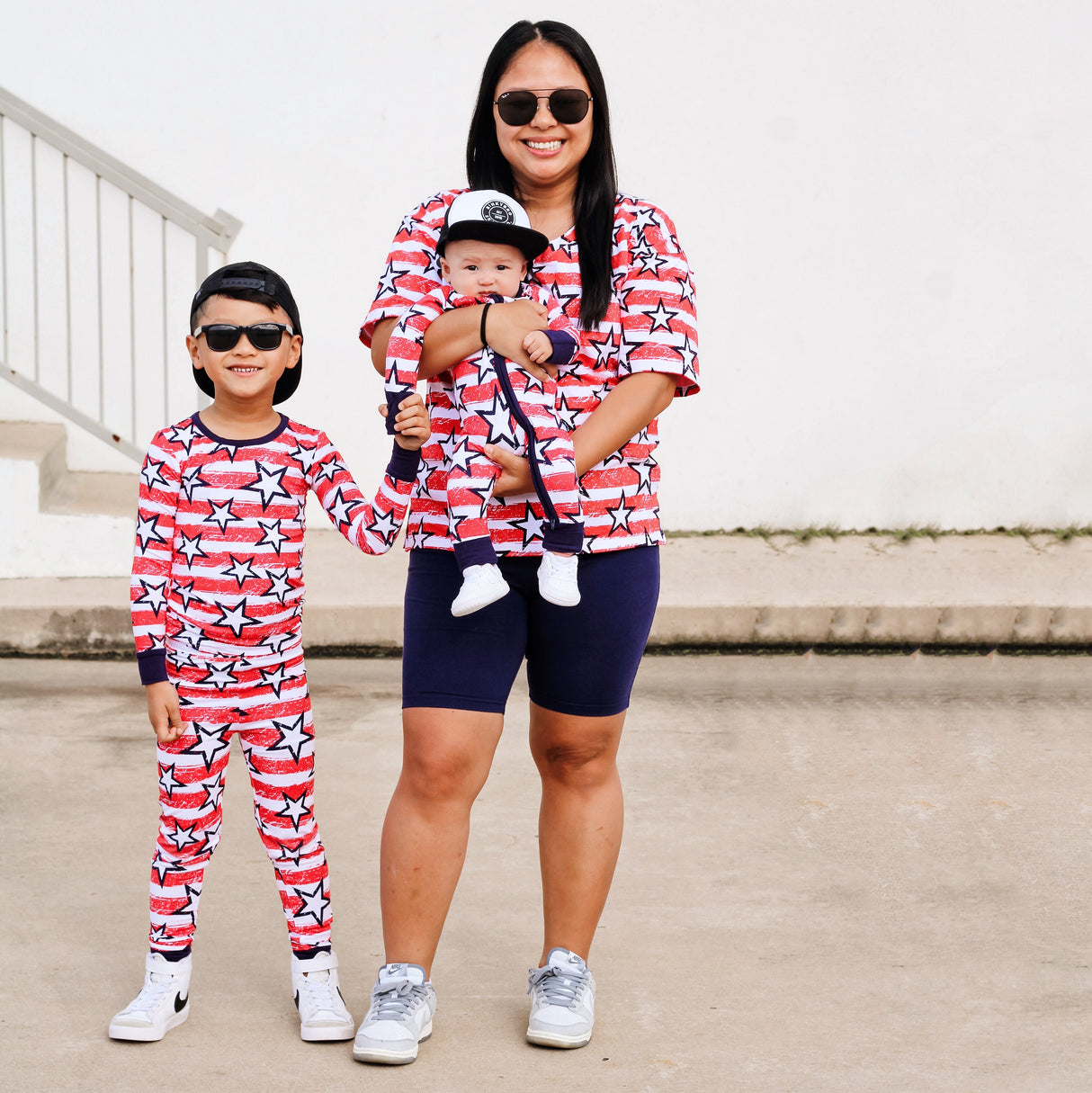 LONG SLEEVE 2 PIECE SETS- Stars + Stripes - HoneyBug
