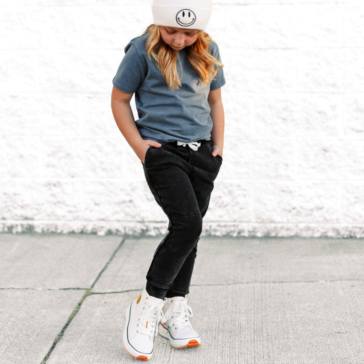 JOGGERS- Midnight Snow Wash French Terry - HoneyBug