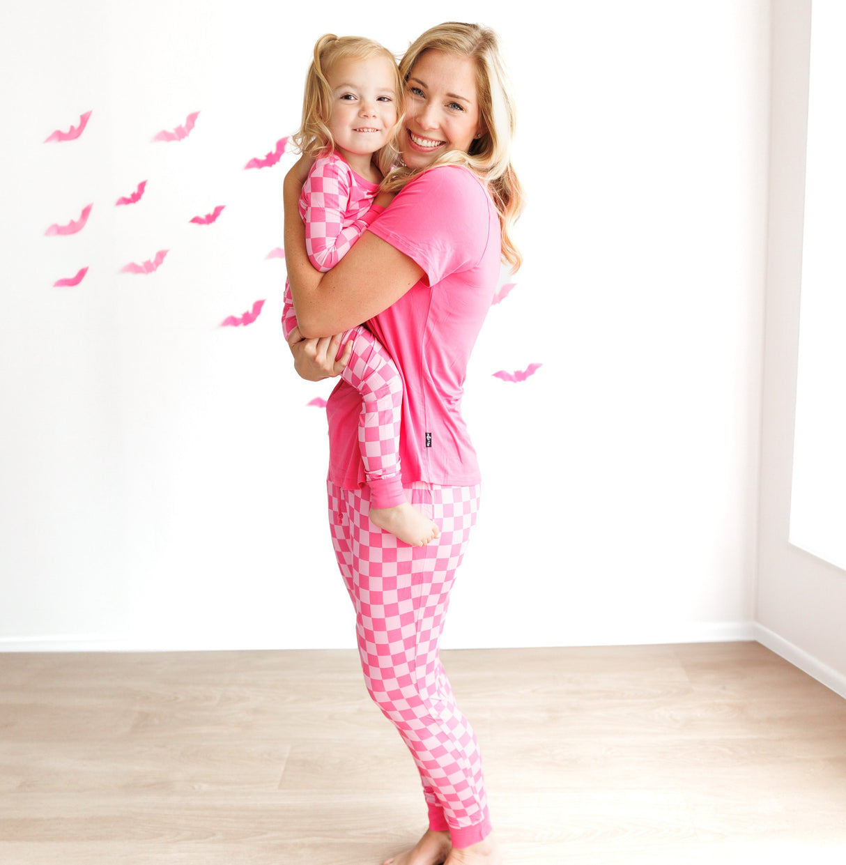 MAMA JOGGERS- Pink Check - HoneyBug