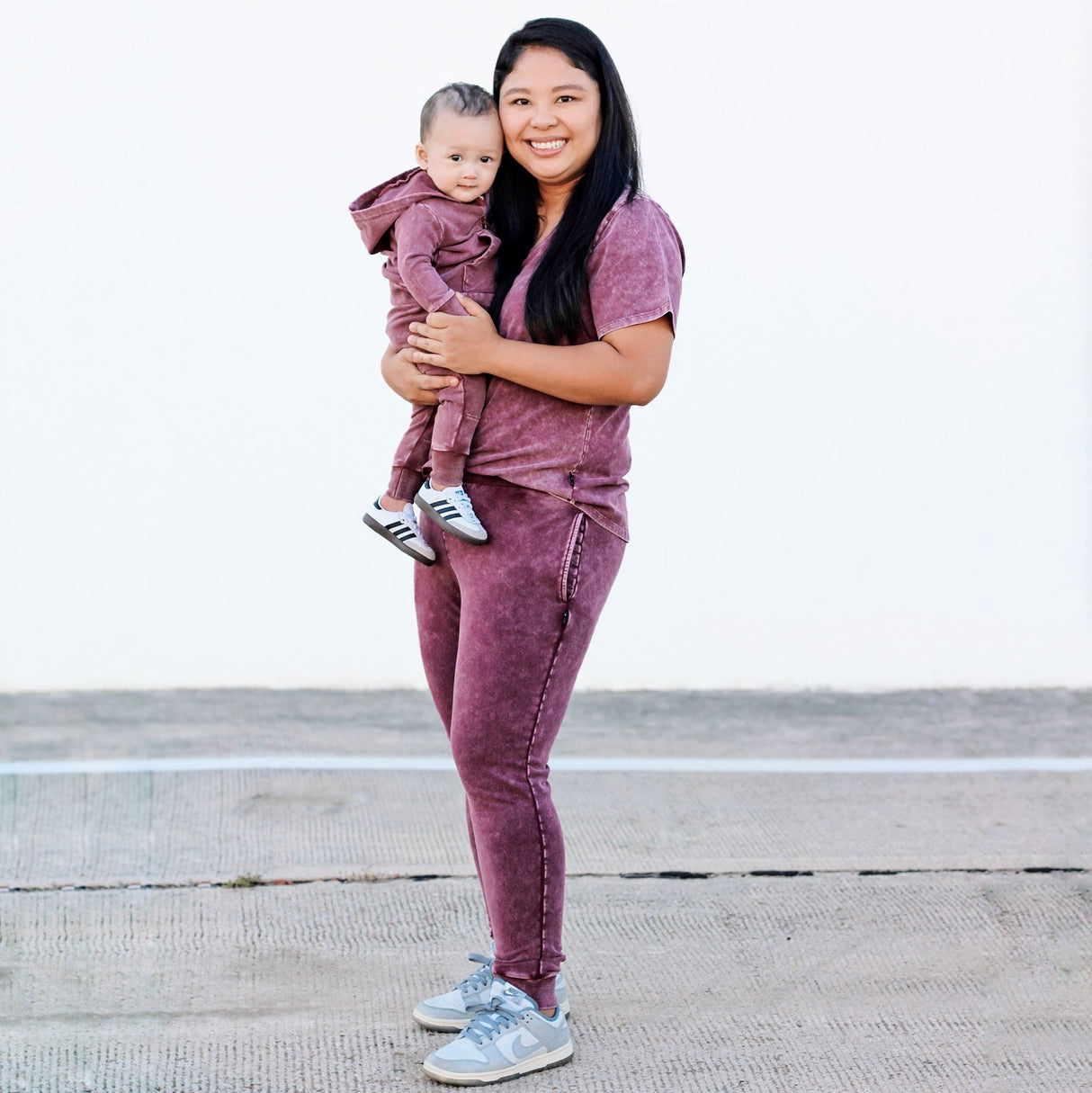 MAMA JOGGERS- Oxblood Snow Wash - HoneyBug