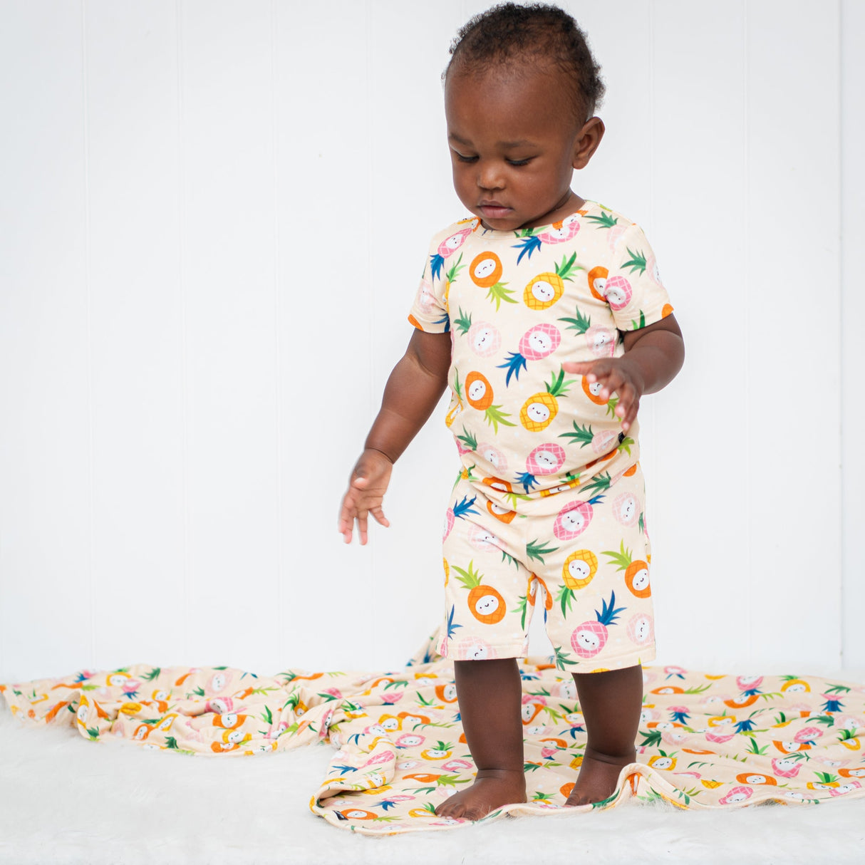TWO PIECE SHORTIE SET- Kawaii Pineapple - HoneyBug