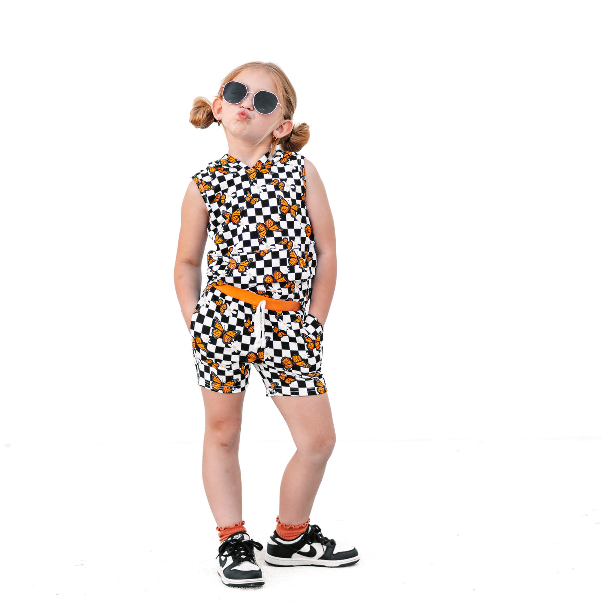 BAMBOO JOGGER SHORTS- Butterflies - HoneyBug