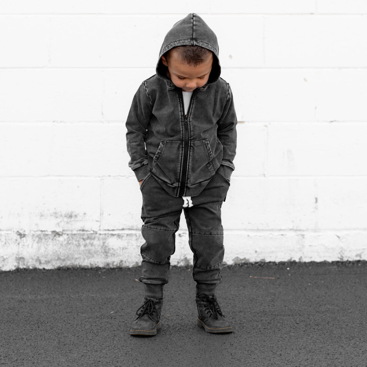 ZIP HOODIE- Midnight Snow Wash - HoneyBug