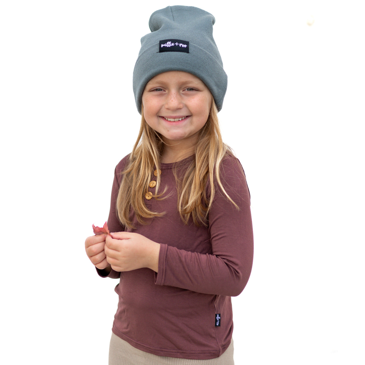 HENLEY LONG SLEEVE- Black Cherry - HoneyBug