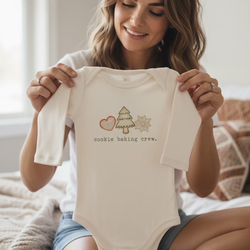 Cookie Baking Crew Organic Baby Bodysuit Long Sleeve