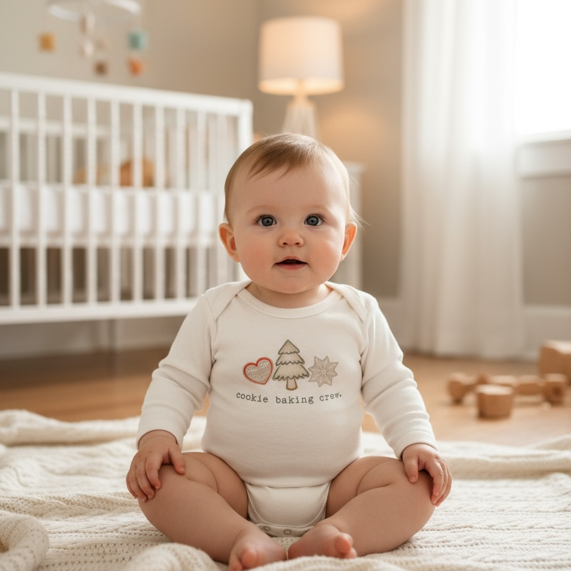 Cookie Baking Crew Organic Baby Bodysuit Long Sleeve