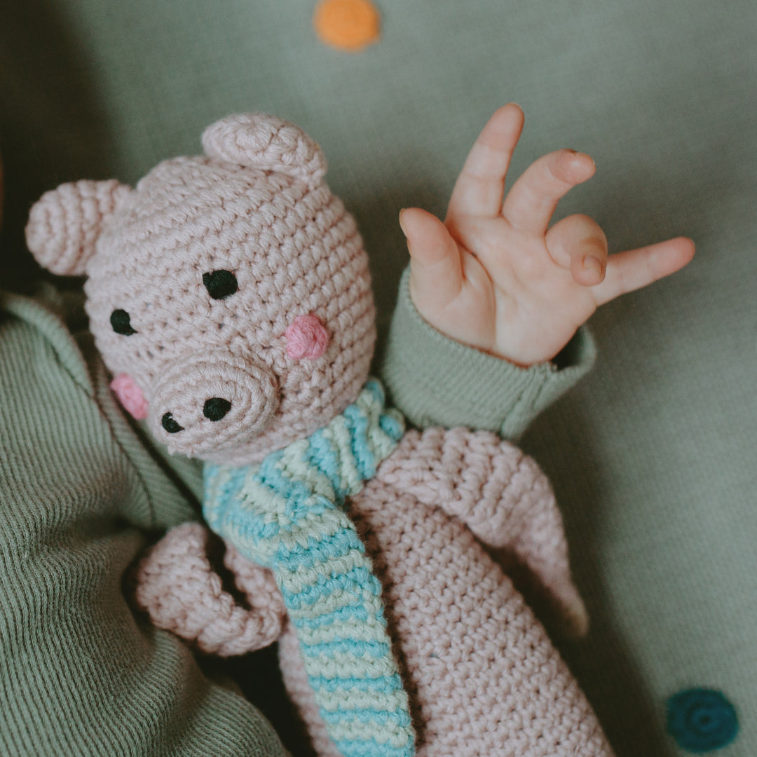 Farm Animal - Organic Pig Rattle - HoneyBug