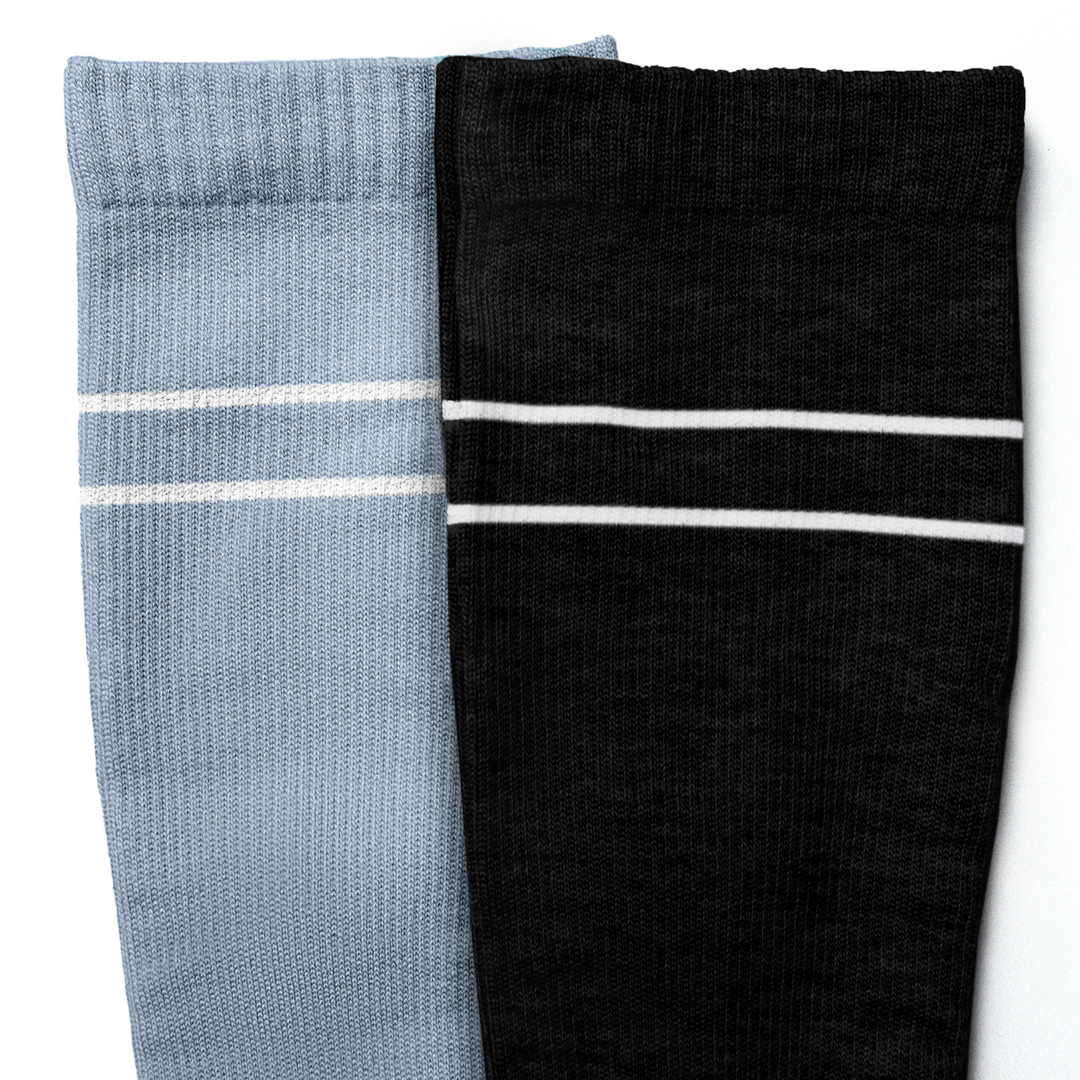 Premium Maternity Compression Socks (2-Pack) | Stone Blue & Black - HoneyBug