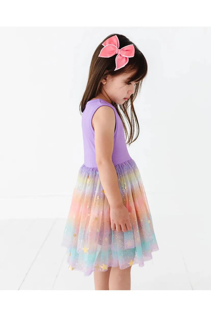Bamboo Tulle Dress - Rainbow Ombre Twinkle - HoneyBug
