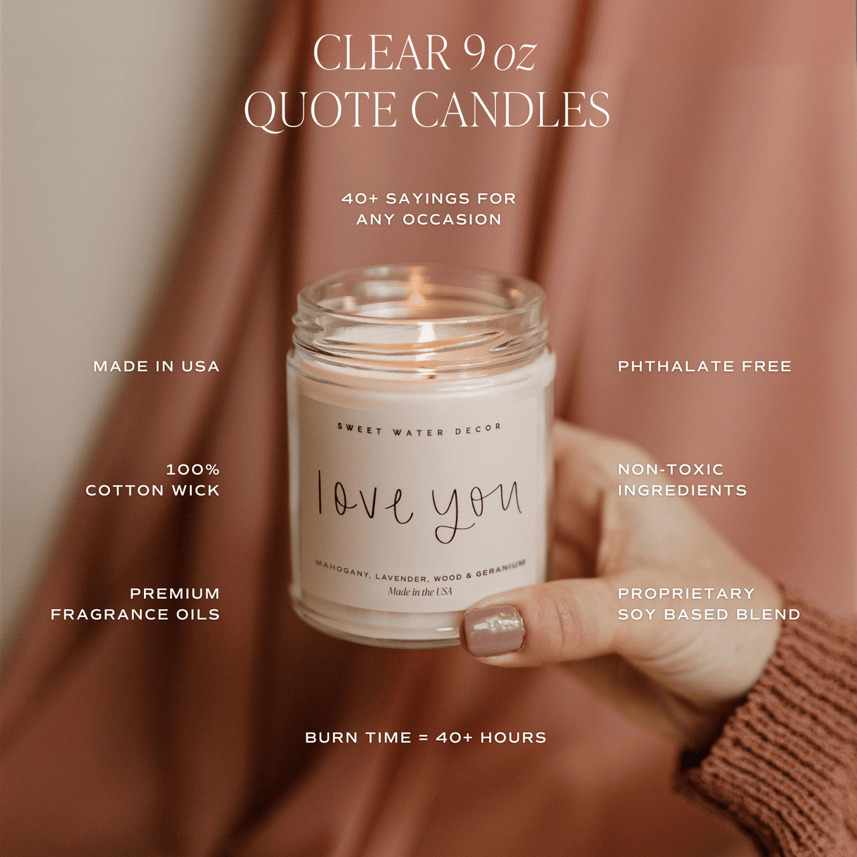 In My Mom Era Soy Candle - Clear Jar - 9 oz (Wildflowers and Salt) - HoneyBug